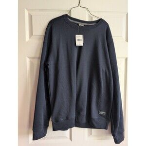 Eddie Bauer Mens Lounge Long Sleeve Soft Fashion Pullover Hoodie Atlantic Blue L